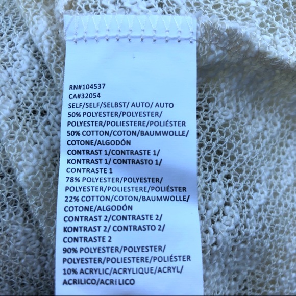 Tiny by Anthropologie Cardigan Sweater Off White Open Front Knit. L - Picture 7 of 7